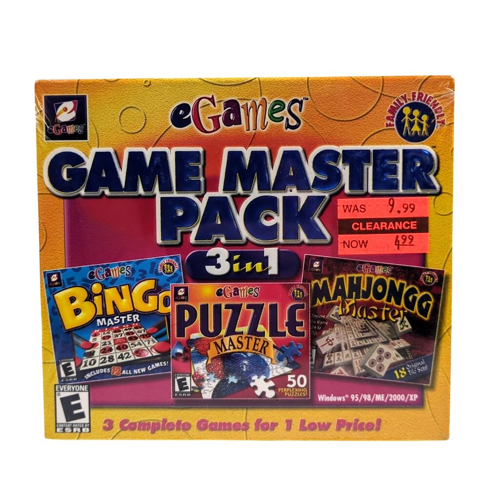 Egames Game Master Pack 3 IN 1 Bingo Puzzle Mahjongg NEW SEALED Windows XP Vista